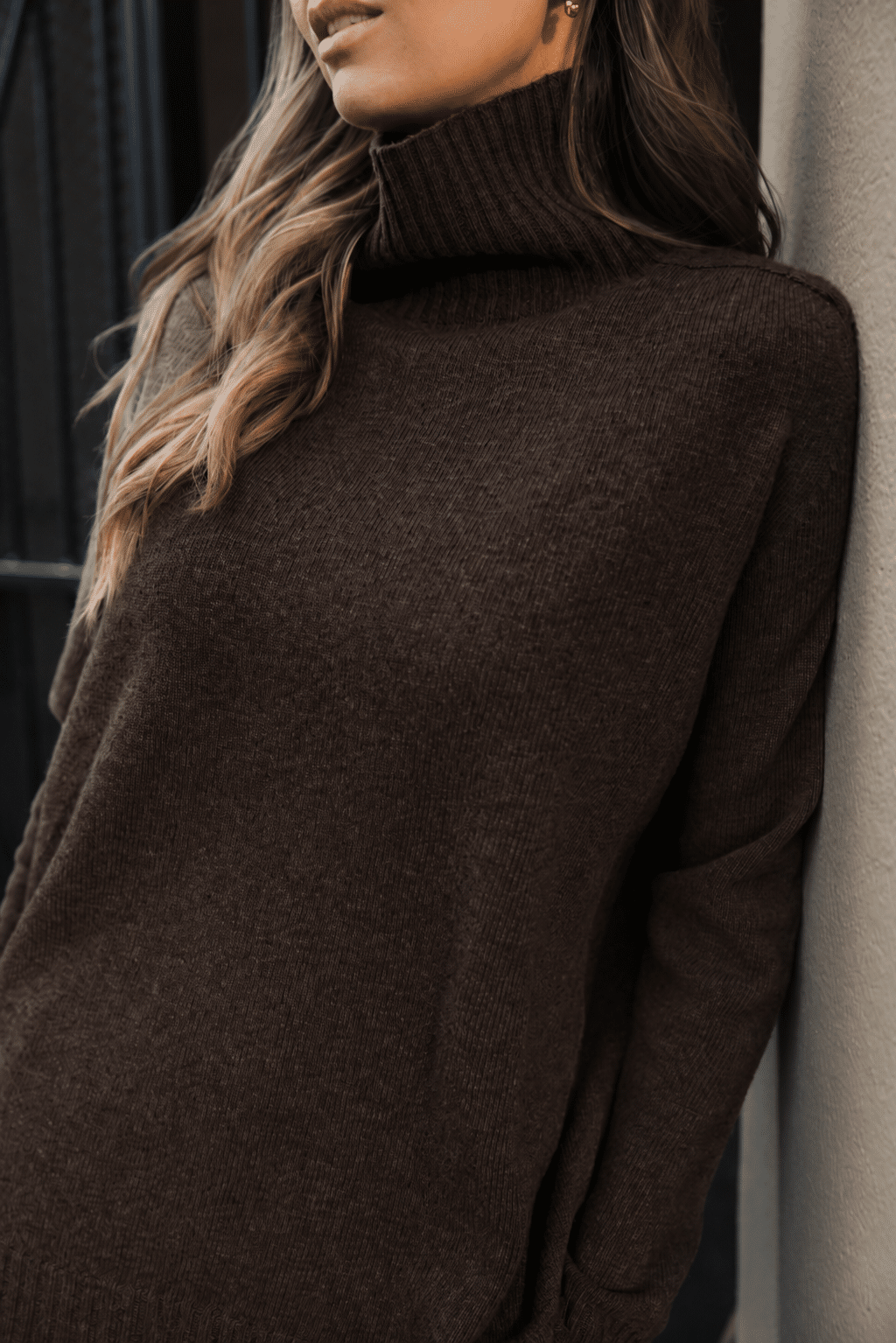 WOOL Nova Polo Knit -neule, tummanruskea