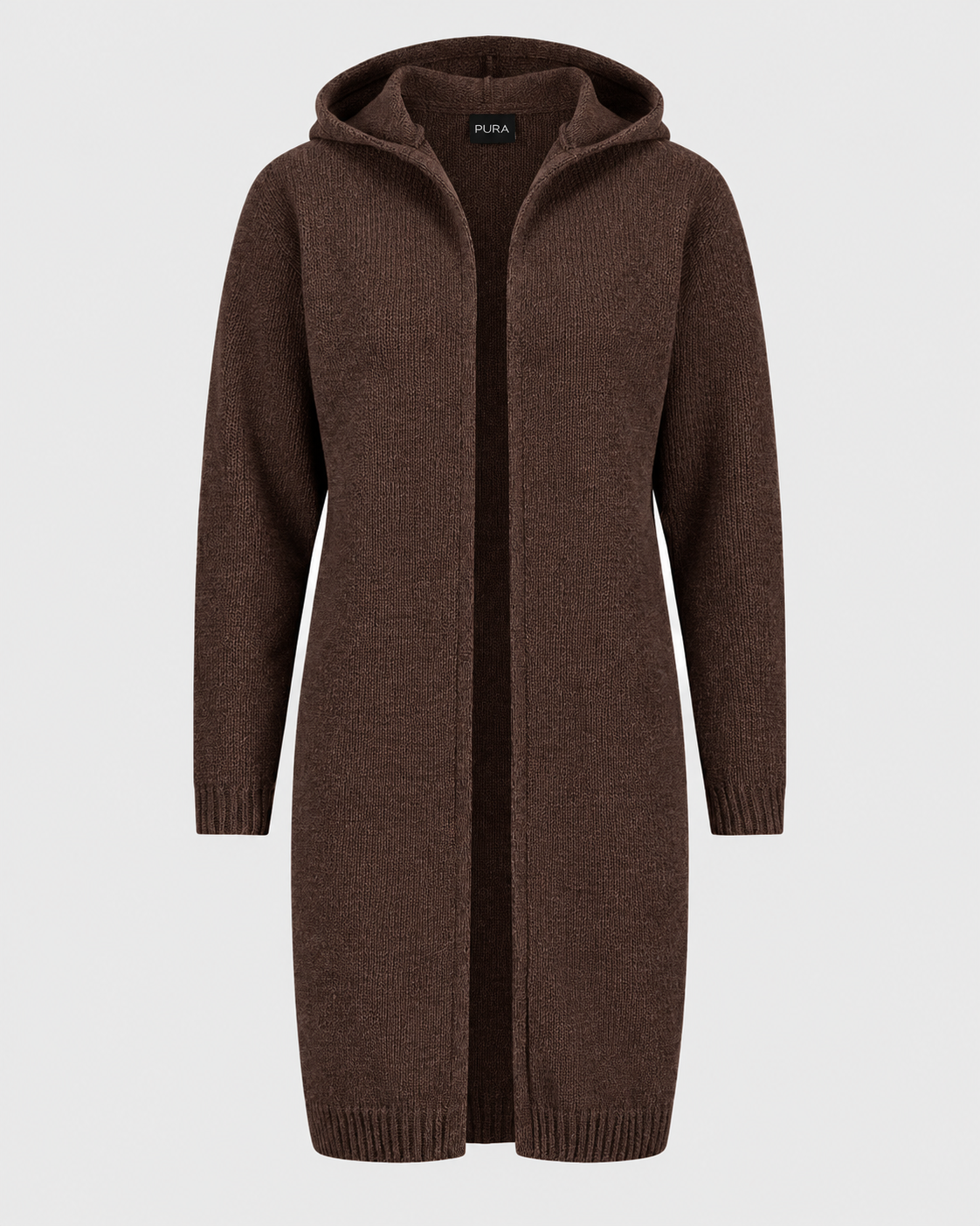 WOOL Love Hoodie Cardigan -neuletakki, tummanruskea