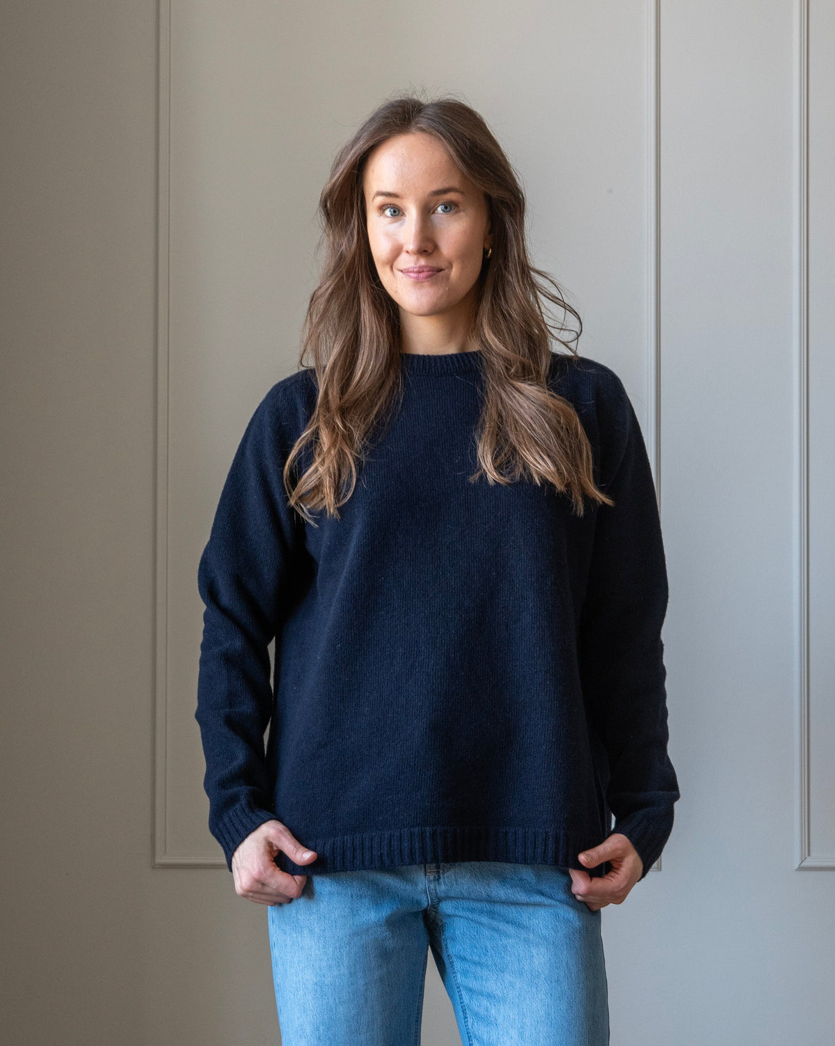 WOOL Nova O-neck Knit -neule, tummansininen