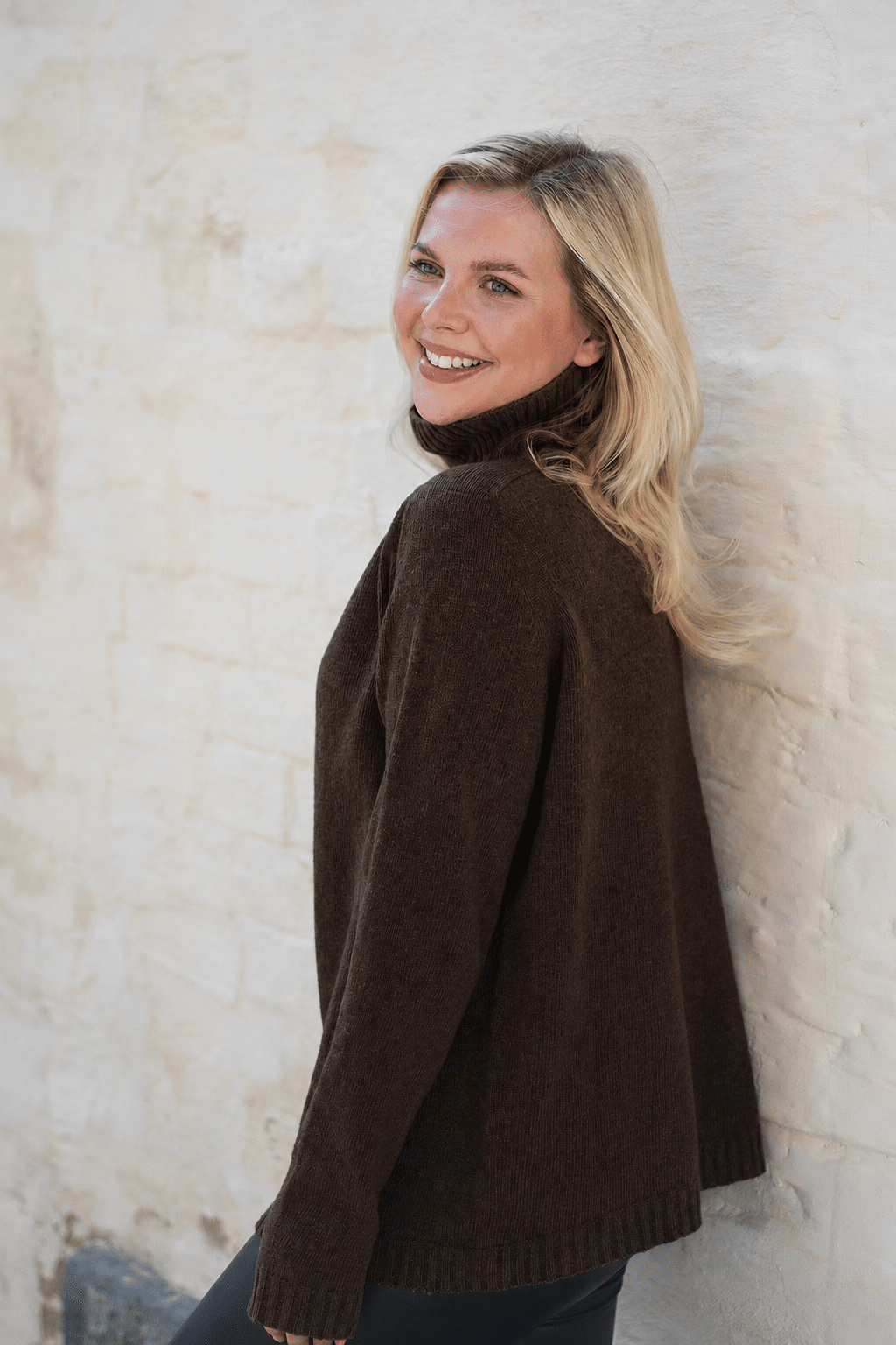 WOOL Nova Polo Knit -neule, tummanruskea