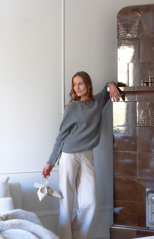 WOOL Warm Short Knit -neule, harmaa