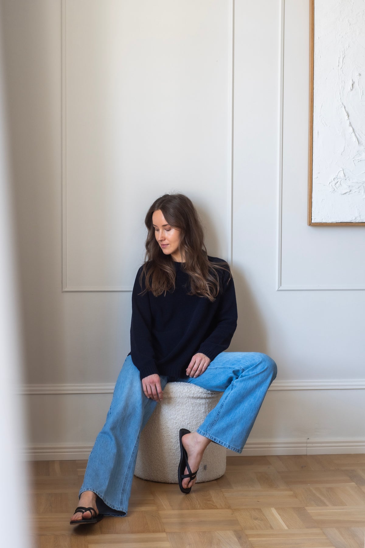 WOOL Nova O-neck Knit -neule, tummansininen