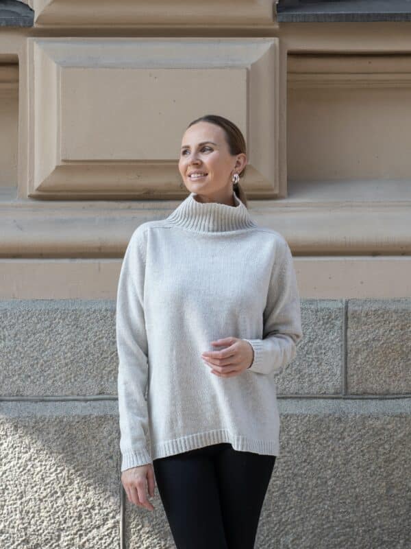 WOOL Nova Polo Knit -neule, vaaleanharmaa