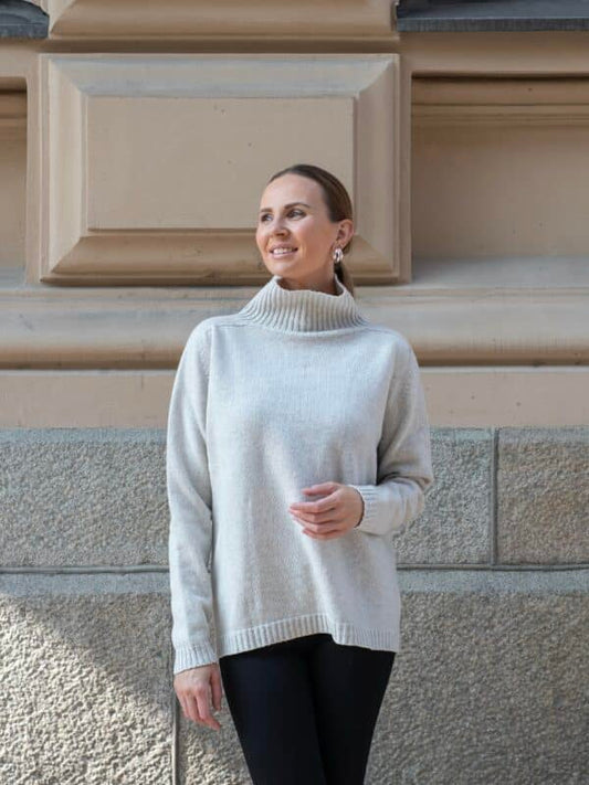 WOOL Nova Polo Knit -neule, vaaleanharmaa