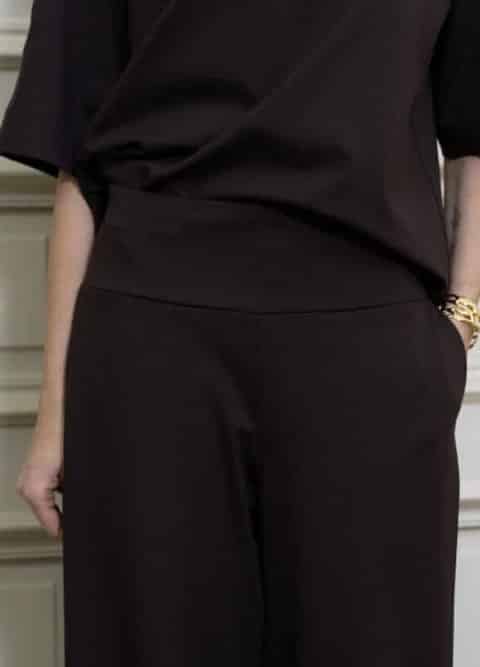 ESSENTIAL Wide Pants -housut, ruskea
