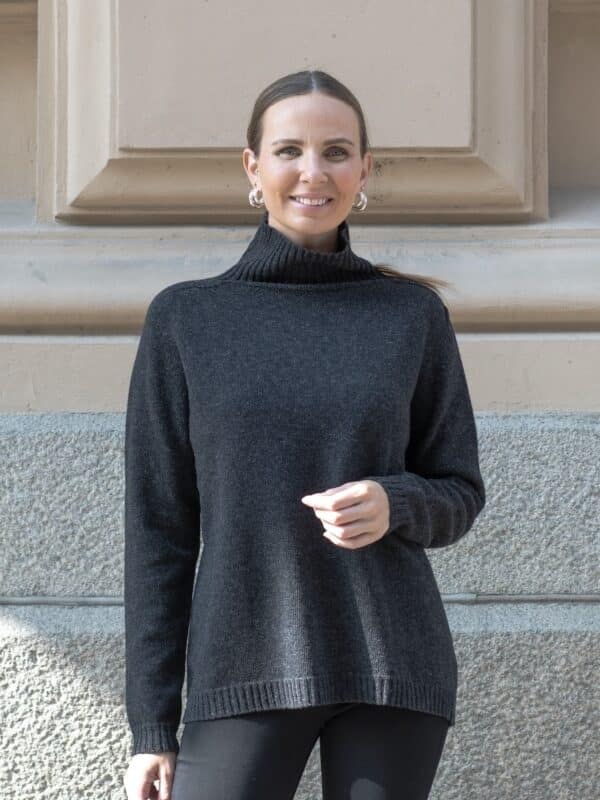 WOOL Nova Polo Knit -neule, tummanharmaa