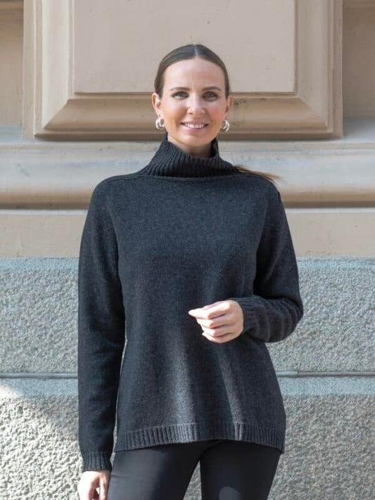 WOOL Nova Polo Knit -neule, tummanharmaa